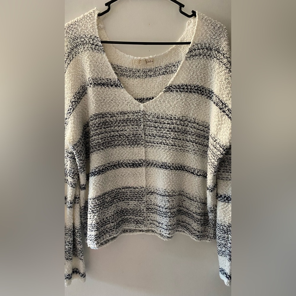 Black and white striped cardigan